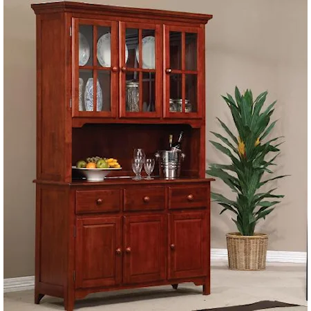 6 Door China Cabinet with 3 Drawers & Shelving